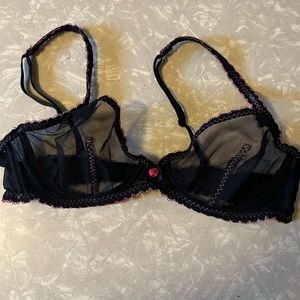 Agent Provocateur sheer black bra, 36C (2 avail)